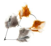 PACKOVE 2 Pezzi Cerchietto con Orecchie Volpe Fasce Fluffy per Cosplay e Feste Accessori Comodi per Halloween e Rappresentazioni Teatrali
