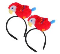 PACKOVE 2 Pezzi Cerchietto per Chioma Rosso Pappagallo Cartoon, Facile da Pulire e Adatto a Varie Forme della Testa, per Feste e Momenti di Travestimento