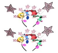 PACKOVE 2 Pezzi Fasce per di Capodanno con Stelle Cinque Punte Colorate e Brillanti Accessori Leggeri e Versatili per Feste Raduni Tema e Foto Festive