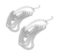 PACKOVE 2 pezzi Metalliche per Scarpe Multistrato con Nappe Geometriche in Hip Hop Accessori Punk Leggeri per Sneakers Tacchi e