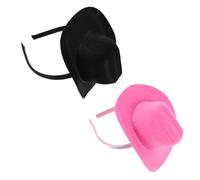 PACKOVE 2 Pezzi Mini Cowboy Hat Headband Leggero e Confortevole Accessorio Western per Donne e Ragazze Fascia Festiva per Halloween Compleanni e Feste Tema Western