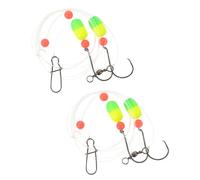 PACKOVE 2 Pezzi Montaggio da Pesca Mare Ganci Affilati in Acciaio Inossidabile e Nailon Capacità di Trazione 16 Kg Pronto All'uso per Pesca D'acqua Salata