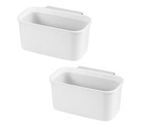 PACKOVE 2 Pezzi Pattumiera Multiuso Sospesa in Plastica Pp Bianca per Cucina e Dormitorio, Contenitore Portaoggetti da Appendere per Ante Armadio e Comodino, Facile da Pulire e