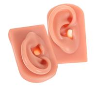 PACKOVE 2 Pezzi Riproduzione Di Orecchio in Silicone Per Piercing Orecchie Artificiali Lato Destro e Sinistro Flessibile Riutilizzabile Per Allenamento Professionale e Didattica