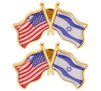 PACKOVE 2 Pezzi Spilla da Bavero in Lega di Zinco Bandiere Usa e Israele, Resistente allo Sbiadimento, Souvenir Collezionabile per Occasioni Formali e Accessori da Abito