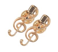 PACKOVE 2 pezzi Spilla Musicale Microfono e Nota Musicale in Metallo Dorato da Unisex per Amanti della Musica Accessorio Versatile per Camicie Borse e Abiti Regalo per Occasioni Speciali