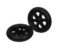 PACKOVE 2 Ruote in Gomma Nera per Carrello della Spesa, Accessori Piastra Girevole, Ricambio Resistente per Trasporto Merci e Utilizzo Multifunzione