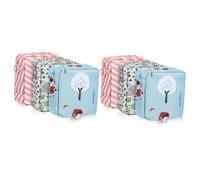 PACKOVE 2 Set Borsa Porta-Assorbenti Organizer Per Assorbenti Sacchetti Igienici Per Prodotti Femminili Contenitore Per Marsupi Per Il Ciclo Mestruale Scuola Cotone 3 pezzi*2