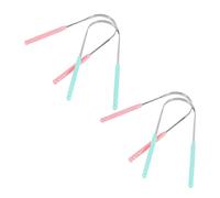PACKOVE 2 Set Raschietto Per Lingua Acciaio Inossidabile Strumento Per Orale Ergonomico E Leggero Rimozione Effettiva Residui Per Adulti E Adolescenti 4 Pezzi*2