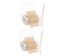 PACKOVE 2 Set Strumenti Per La Pulizia Degli Auricolari Bastoncini Tamponi Pulitori Per Orecchie Cerume Punte Delle Unghie Detergente Per Cosmetici Purificanti 500 pezzi*2