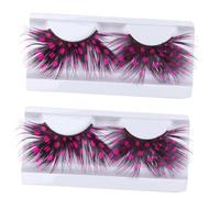 PACKOVE 2paia Faux Eyelashes Colorate Extra Lunghe Per Feste e Halloween Riutilizzabili Comode e Facili Indossare Per