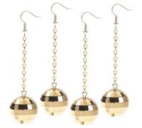 PACKOVE 2paia Orecchini Pendenti Sfera da Discoteca Orecchini in Resina e Plastica Dorati Accessori Moda per Donna Adatti Feste Balli e Compleanni