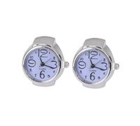 PACKOVE 2pezzi Anelli Orologio al Quarzo per Uomo e Donna, Mini Display Orario, Numeri Grandi, Design Creativo in Metallo, Accessori Unici alla Moda