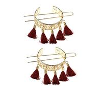 PACKOVE 2pezzi Bastoncini Per Capelli Cinesi Retro Con Nappa Traforata Forchette Porta Chignon Eleganti Donna Accessori Per Acconciature Hanfu e Treccine Decorazione Capelli Femminile