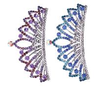 PACKOVE 2pezzi Corona per Ragazzo Ragazza in Materiale di Pettine Corona Decorativo Diamanti Copricapo Elegante per Feste e Compleanni per Bambine