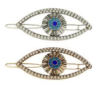 PACKOVE 2pezzi Fermagli Per Evil Eye Strass Da Antico e Antico Accessori Eleganti Per Donne Perfetti Per Acconciature Uniche e Occasioni Speciali