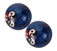 PACKOVE 2pezzi Palla Da Ginnastica Cinese Per Terapia Della Mano Motivi Bagua e Colore Blu Per Massaggi Fitness e Rilassamento Muscolare Adatto Anziani e Appassionati