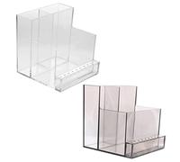 PACKOVE 2pezzi Scatola Di Stoccaggio Per Bit Di Fresatura Per Unghie Supporto Per Attrezzi Da Manicure Con Spazio Per Macchine Trasparente e Nera Per Saloni e Uso Domestico