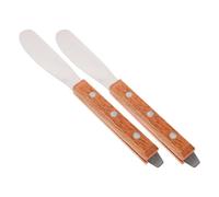 PACKOVE 2pezzi Spatola per Ceretta in Acciaio Inox Manico in Legno Applicatore di Cera Riutilizzabile per Spalma Cera e Bastoncini per Lavori Artigianali