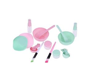 PACKOVE 2set Strumenti Per Maschere Facciali Ciotola in Silicone Per Mescolare Pennello e Cucchiaio Dosatore Spugnetta Detergente Spray e Stick Kit Per Donne e Ragazze