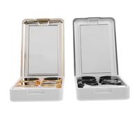 PACKOVE 2sets Scatola Per Lenti Contatto Portatile Custodia in Plastica Per Lenti Scatola Di Conservazione Per Contatto Piccola e Leggera Per Lavoro Lezione e Viaggio