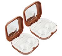 PACKOVE 2sets Scatola Trasparente Per Lenti Cosmetiche Organizer Per Lenti Contatto Piccola Scatola Per Contatto Custodia Portatile Per Semplice Per