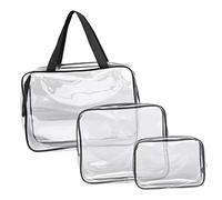 PACKOVE 3 Pezzi Cosmetiche Trasparenti Impermeabili per Viaggio Organizer per Necessaire Borsa per Toilette Multifunzionale e Kit per Cosmetici e Quotidiani