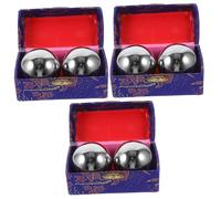 PACKOVE 3 Set Svolta A Sfere Per Massaggio Per La Salute Palestra Mano Massaggiatore Palline Per L'allenamento Delle Spremere Le Palle Allenamenti Palla Di Ferro Argento 2 Pezzi*3