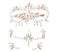 PACKOVE 3fogli Glow in The Dark Face Gems Stickers Rhinestone Face for Halloween Parties and Festivals for Creative Makeup Design