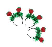 PACKOVE 3pezzi Cerchietti Per Alla Frutta Hawaiana Con Fragole Accessori Eleganti Per Feste Estive e Pool Party Design Chic e Comodo Per Look Tropicale