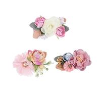 PACKOVE 3pezzi Forcine per Capelli Floreali Decorative Fiori Finti in Tessuto Mollette per Capelli per Ragazze Adolescenti e Donne Accessori per Eleganti e Resistenti
