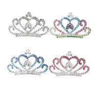 PACKOVE 4 Pezzi Accessori Per a Di Diamante Cristallina Corone Per Per Ragazze Copricapo Pettine Per Tiara Con Strass Reale Nozze Ballo Studentesco Lega