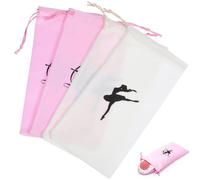 PACKOVE 4 pezzi da donna e ragazza per riporre borse da balletto con coulisse, scarpe in pizzo, come mostrato nell'immagine., 26.50X13.50X0.50CM, Cartella portadocumenti