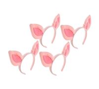 PACKOVE 4 Pezzi Fascia Per Orecchie Di Maiale Orecchie D'asino Fascia Per L'orecchio Dell'orso Spa Fascia Per Orecchie Di Cane Per Adulti Carina Animale Per Animali Tessuto Rosa