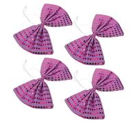 PACKOVE 4 Pezzi Oversize Fiocchi da Uomo con Paillettes Brillanti Pre-legati Grande Fiocco Carnevale e Costumi Accessori da Party per Adulti