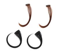PACKOVE 4 Pezzi Pezzo Di Parrucca Impostore Frangia Laterale Spazzata Frangia Sottile Esile Buio Frangia Laterale Anteriore Frangia Anteriore Della Ragazza Filo Ad Alta Temperatura Black