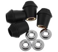 PACKOVE 4 Pezzi Piedini in Gomma Filettati per Gambe Grancassa, Set, con Dadi di Bloccaggio, in Plastica e Lega, per Supporti Gambe Grancassa e Marching Drum, per Esibizioni All'aperto