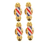PACKOVE 4 Pezzi Spilla Barber Shop in Stabile Decorazione Vintage con Rotante per Parrucchieri Accessorio Versatile per Camicie e Professionale