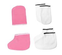 PACKOVE 4paia Guanti Idratanti Per Esfolianti e Riutilizzabili Adatti Per Bagni Paraffina e Della Bianco e Rosa