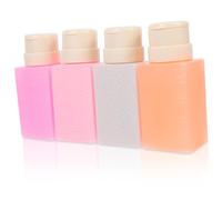 PACKOVE 4pezzi Dispenser Solvente Unghie Flacone di Solvente per Smalto Bottiglia Vuota Pompa Ricaricabile Meccanismo Pressione Erogatore di Liquidi di Perdite Dimensioni Compatte Leggero