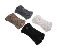 PACKOVE 4pezzi Fasce Per Capelli Con Nodo e Scaldaorecchie Fasce Bottoni in Decorazioni Invernali Per Capelli Morbide e Pratiche Per Donne