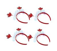 PACKOVE 4pezzi Fascia per Capelli Foglia D'acero Canadese Fascia per Capelli Orpello Iridescente Morbidi e Confortevoli per Forniture per Feste di Raccolto Autunnale