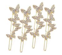 PACKOVE 4pezzi Ferma Capelli Farfalla Strass Vintage Fermagli Laterali Decorativi Accessori Unici e Bellissimi Per Donna Ragazza Adatti Per Appuntamenti Feste Fidanzamenti Matrimoni e Abbi