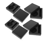 PACKOVE 4pezzi Scatola Porta Orologio Da Tasca in Cartone Nero Organizer Con Cuscinetti Rimovibili Per Uomo Contenitore Per Esposizione e Custodia