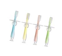 PACKOVE 4pezzi Spazzolino Denti in Silicone Per Ragazzo Ragazza Piccoli Ventosa Setole Morbide Per Educazione Dei Ragazzo Ragazza Sicuro Masticare e Facile