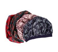 PACKOVE 4pezzi Turbante da Nottper Donna Cuffia di Raso Portatile Cappello per Dormire Lacci Larghi Adatto Quasi Tutti gli Stili di Capelli per Lavare Viso Colore Casuale