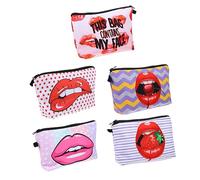 PACKOVE 5 Pezzi Pochette Cosmetiche con Stampa Labbra Borse Organizer per e Materiale e per Viaggi e