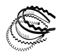 PACKOVE 5pezzi Fascia per Capelli Ondulati Neri Design Semplice Fermaglio Accessorio per Capelli per Donne e Ragazze Stile Unico Adatto per Diversi Tipi di Abbigliamento