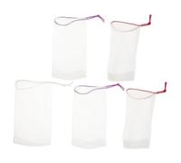 PACKOVE 5pezzi Sacchetti in Rete Esfoliante Per Sapone Con Corda Portasapone Per Corpo e Viso Materiale Durevole Per Pulizia Profonda e Conservazione Igienica Per Bagno