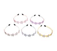 PACKOVE 5pezzi Stella Cerchietto Per Capelli Ragazzo Ragazza Glitter e Paillettes Fascia Per Capelli Forma Di Stella Per Feste e Compleanni